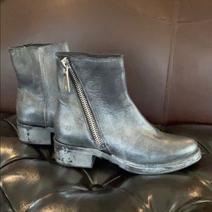 Frye Demi Distressed Leather Ankle Boots
